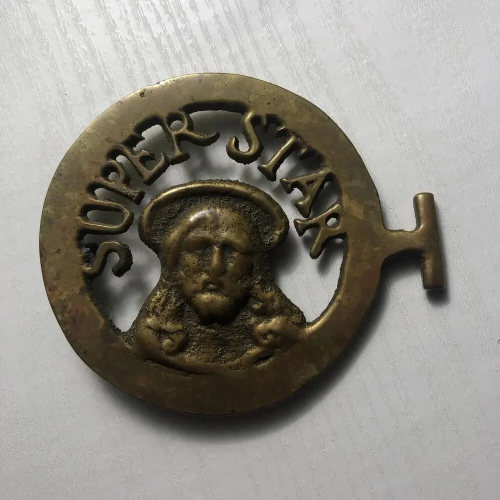 Vintage 70s Jesus Christ Superstar Artisan Belt Buckle Broadway Musical Opera